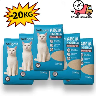 Foto do anúncio: Areia Sanitária Para Gatos Bellgato Extra Fina Areia Para Gato Argila