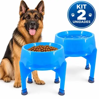 Foto do anúncio: Comedouro Elevado Alto 1,5L 27,5cm para Cães Grandes Anti Formiga