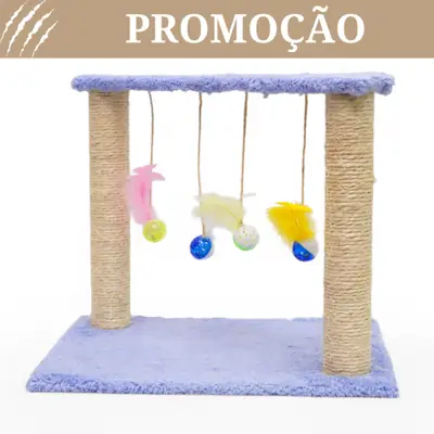 Foto do anúncio: Arranhador para Gatos Interativo - Poste de Sisal + Brinquedos Suspensos