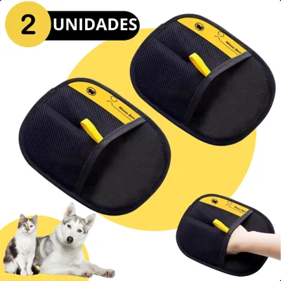 Foto do anúncio: Kit Luva Pet Removedora De Pelos Gato Cachorro Sofá Cama Escova Mágica