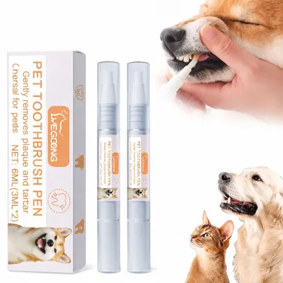 Foto do anúncio: 2 Canetas para Limpeza Dental de Pet Cães E Gatos Remove Tártaro Escova de Dente Animais Estimação