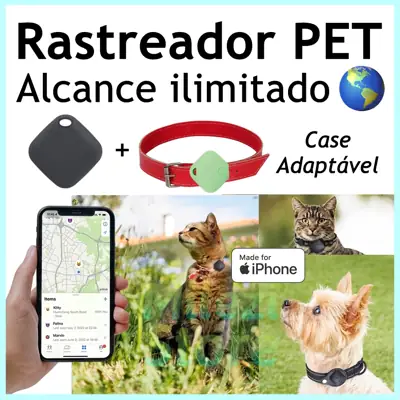 Foto do anúncio: Rastreador PET iPhone Android Localização Global com Case Adaptável