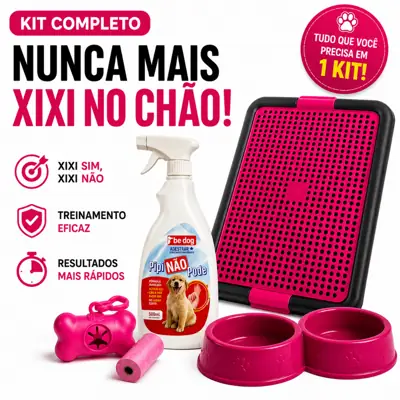 Foto do anúncio: Kit Sanitário Canino + Educador Xixi Sim Xixi Não + 2 Comedouros