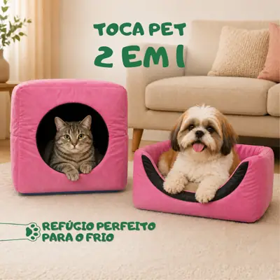 Foto do anúncio: Cama Toca Pet Iglu 2 em 1 para Pets Gato e Cachorro - Casinha Pet Macia