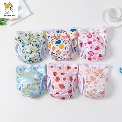 Foto do anúncio: Calça Fisiológica Fofa Impressa Para Cachorro Fêmea Infantil Lavável
