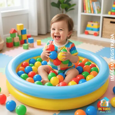 Foto do anúncio: Piscina Infantil Inflável  21 Litros Criança Pets Personagens Com 25 Bolinhas Coloridas