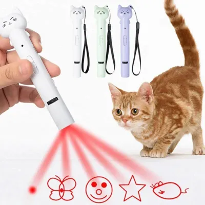 Foto do anúncio: LED Teaser Laser Cat Stick Luz Infravermelha Padrão De Projeção Caneta Interativa Kitten Toys Pet Sem Vareta