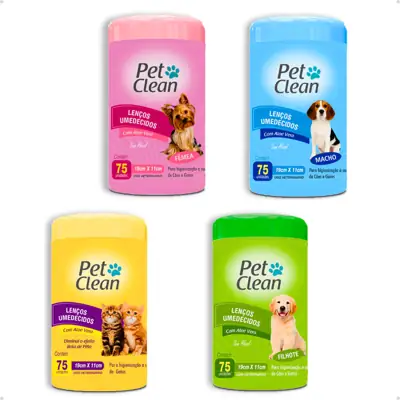 Foto do anúncio: Lenço Umedecido Toalhas Umedecidas para Cachorro e Gato Pet Clean - 75