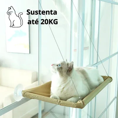 Foto do anúncio: Cama Para Gato Suspensa de Janela GG com ventosas 20kg Caminha Rede pet