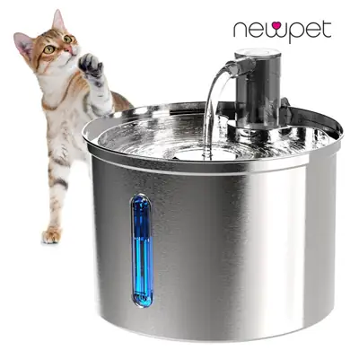 Foto do anúncio: Newpet Inoxidável Bebedouro Para Gatos 3L Aço Inoxidável Distribuidor