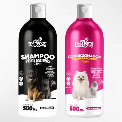 Foto do anúncio: Kit Shampoo Pelos Escuros + Condicionador Desembaraçador de Pelos Cães