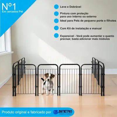Foto do anúncio: Cercado Grade 359x51cm 10 Módulos Pet Cães Cachorro
