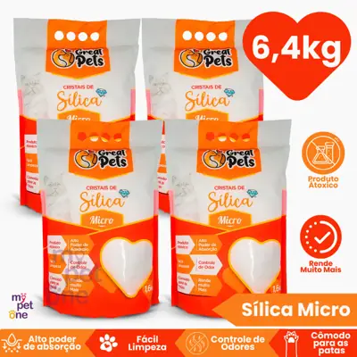 Foto do anúncio: Kit 4 Areia Sílica Fina Great Pets para Gatos - 1,6 Kg