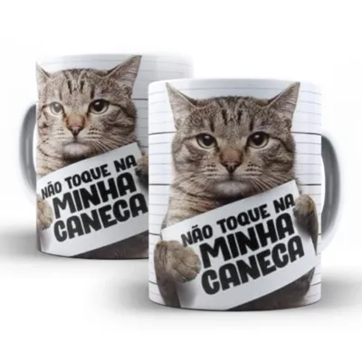 Foto do anúncio: Caneca Gato Não Toque na Minha Caneca Personalizada de Porcelana Pet Presente Xícara