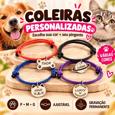 Foto do anúncio: Coleira para Cachorro Acessório para Roupinha de cachorro Pug Shitzu