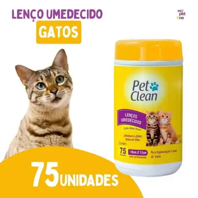 Foto do anúncio: Lenços Umedecidos Pet Clean para Gatos - 75 Unidades