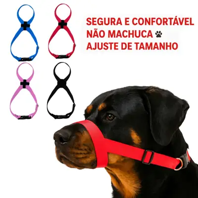 Foto do anúncio: Focinheira Regulável para Cães Confortável Respirável Não Machuca