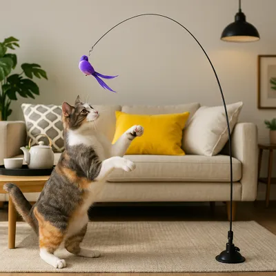 Foto do anúncio: Varinha de pena com ventosa para gato