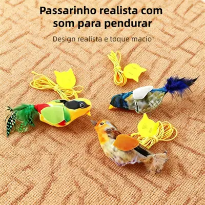 Foto do anúncio: Brinquedo de Pelúcia para Gatos – Pássaro Realista com Som de Chilro – Sem Bateria
