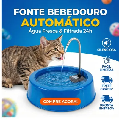 Foto do anúncio: KIT FONTE bebedouro Gatos e Cachorro BIVOLT Automática bebedouro gato Bombinha Aquario 1200ML