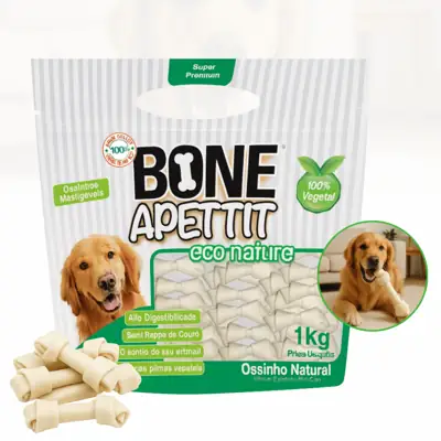 Foto do anúncio: Petisco para Cachorro Osso Ossinho Nó Natural Vegetal Bone Apettit 1Kg
