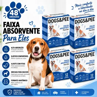 Foto do anúncio: Fralda Descartável Higiênica Resistente Pet Cães Cachorro Dogs Care