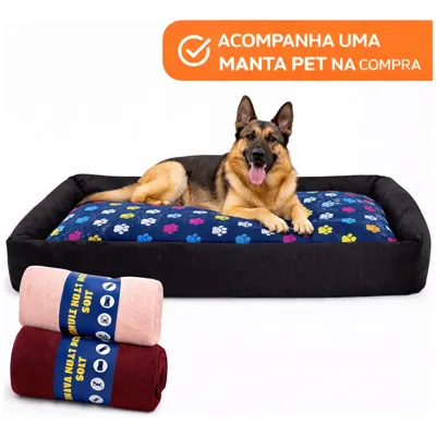 Foto do anúncio: Cama Pet Grande 1,00 x 70 cm Com Manta Anatomica Impermeavel Para Cachorro E Gato