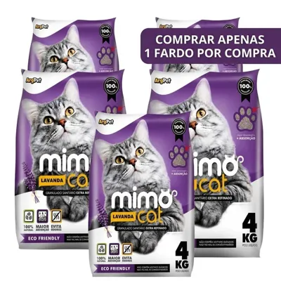 Foto do anúncio: Kit 5 Pacotes Fardo Areia Higiênica Sanitária de Gato MimoCat Alta Absorção Forma Torrões