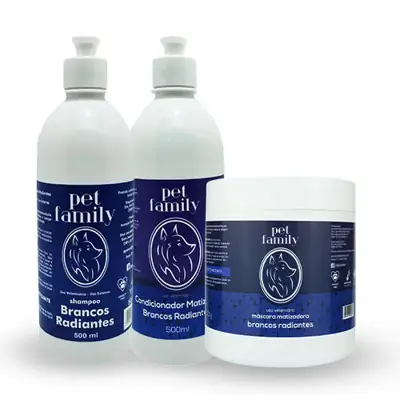 Foto do anúncio: Kit Banho Pet Branqueador Com Shampoo Condicionador e Máscara