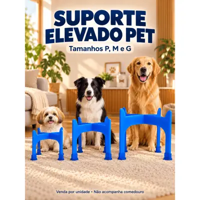 Foto do anúncio: Suporte Elevado para Comedouro Bebedouro Cachorro Gato Lilopety P M G