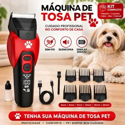 Foto do anúncio: Máquina de Tosar Pelos Pets Profissional Recarregável Sem Fio Bivolt