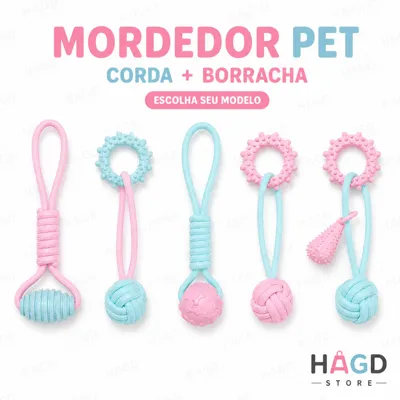 Foto do anúncio: Mordedor para Cachorro Corda e Borracha Brinquedo Pet Interativo Resistente