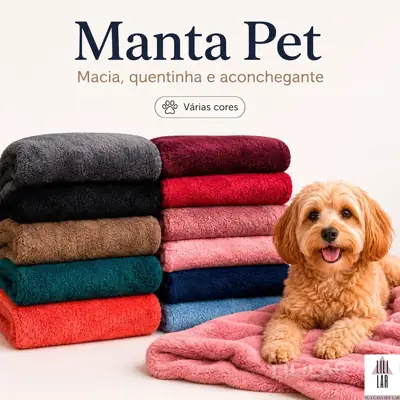 Foto do anúncio: Manta Pet de Microfibra Cobertor Cachorro Gato 1,10m x 90cm