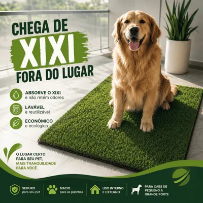 Foto do anúncio: Grama Pet Tapete Higiênico Cachorro Lavável Reutilizável Não Fica Cheiro Grande Porte