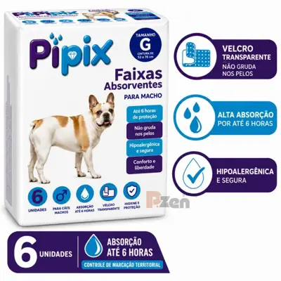 Foto do anúncio: Fralda Descartável para Cachorro Macho Fralda Higiênica P/cães Pipix