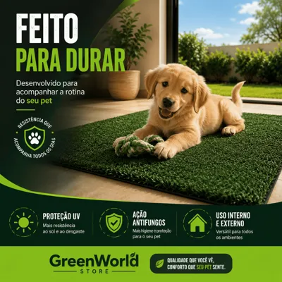 Foto do anúncio: Grama Pet Tapete Higiênico Cachorro Sanitário Grande Porte Lavável Reutilizável Não Fica