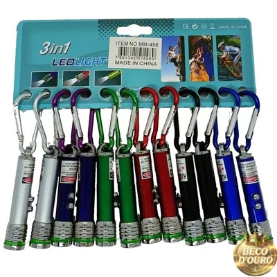 Foto do anúncio: Kit C/ 12 Unidades Laser Chaveiro Lanterna Gato
