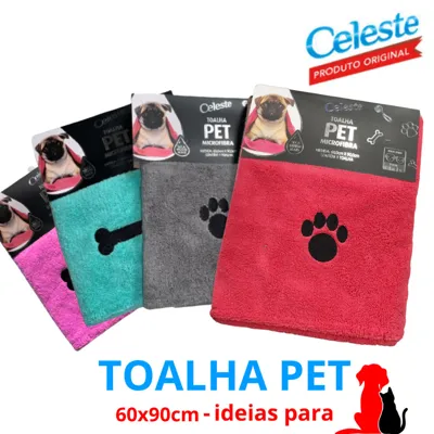 Foto do anúncio: Toalha Pet Secagem Rápida Celeste 60x90cm Super Absorvente, Macia e Reutilizável
