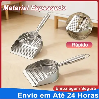 Foto do anúncio: Pá Areia para Gato em Aço Inoxidável - Peneira para Areia de Gato