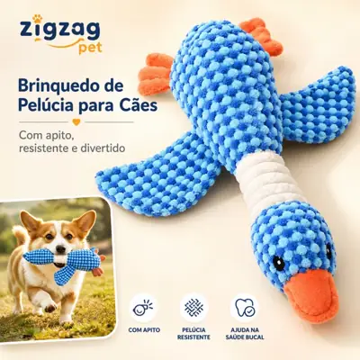 Foto do anúncio: Brinquedo Pelúcia Pato para Cachorro com Som Apito Mordedor Interativo
