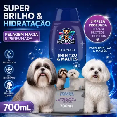 Foto do anúncio: Shampoo para Cachorro Raças Maltes e Shih-Tzu Pet Space 700ml - ENVIO