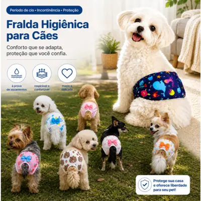 Foto do anúncio: Impressão Calça Macho e Femea Cachorro À Prova D'água Calção Respirável Íntima Lavável Frald