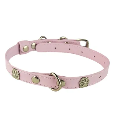 Foto do anúncio: Coleira Cachorro Couro Legítimo Rosa Filhote Delicada Passear Moda Fina Ajustável Confortável Moda