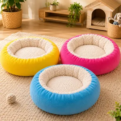 Foto do anúncio: Caminha Redonda Pets Sherpa para Cães e Gatos Macia Quente Confortável