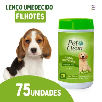 Foto do anúncio: Lenço Umedecido Filhote Pet Clean - 75 Unidades