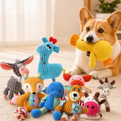 Foto do anúncio: Brinquedo Mordedor Pet Para Cachorro Animais Coloridos de Corda com Apito
