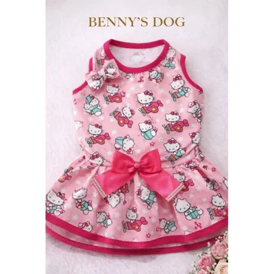 Foto do anúncio: Vestido de Verão Pet - Tricoline Leve com Fecho em Velcro | Roupa para Cães e Gatos Benny’s Dog