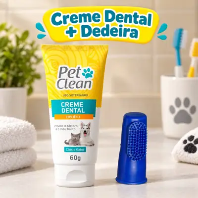 Foto do anúncio: Kit Creme Dental Pet Clean Neutro com Dedeira 60g