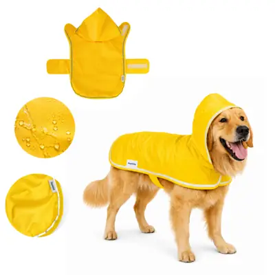 Foto do anúncio: Capa De Chuva Cachorro Pet Grande Capuz Impermeável Regulável Refletiva