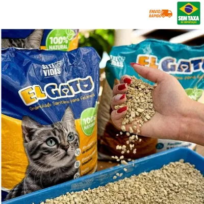 Foto do anúncio: Kit Fardo 5 Pacotes de Areia Sanitária Forma Torrões Alta Absorção Granulado Perfumado Anti Odores
